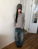 Luhin Underscored Button Long Sleeve T-Shirt