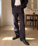 Chase Herringbone Wide Denim Pants