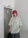 [unisex] Lebble Pocket Stripe Short Sleeve Over Shirt