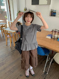 Elg Summer Frill Stripe Short Sleeve Tee