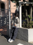 Deer Stripe Collar Overfit T-shirt