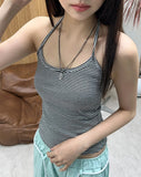 Para stripe halter sleeveless