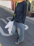 [BAONHAUS] Sorea Flower Ribbed Long Sleeve Tee