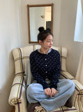 Hikyan Flower Round Knit Cardigan