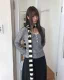 Tomin Stripe Color Matching Knit Muffler