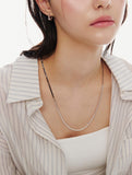 Essence Silver (W) Snake Long Chain (70cm) Necklace