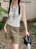 Zelot Stripe Dangara Ribbon Strap Sleeveless
