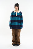 Odisha rugby collar wool knit sweatshirt