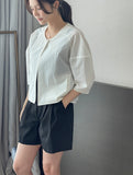 Chino Pin Tuck Short Cotton Pants