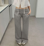 Flowy Fold Low-Rise Bootcut Banding Pants