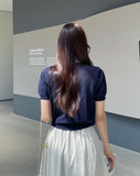 Luna Color Matching Collar Knit Cardigan