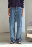 Women Semi-Wide Denim Pants