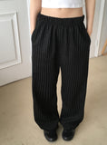 Lating Pin Stripe Banding Long Wide Pants