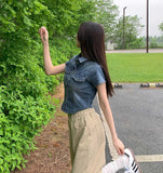 Summer Cool Short Sleeve Denim Slim Jacket