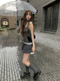 [Belt set/Underpants lining] Atem Check Mini Pleated Skirt