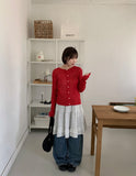Noket Summer Ribbed Round Cardigan