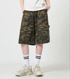 Double Knee Carpenter Washing Camo Bermuda Pants