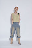 linen combi western boots