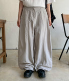 Bamyu Pin Tuck Banding Nylon Cut Wide Balloon Pants