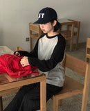 Mandu Color Matching Raglan Long Sleeve Tee