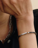 (W) Curve Box Antique Chain Bracelet