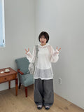 Benlu Rivet Cotton Wide Pants