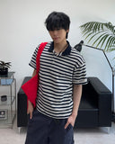 Terran Stripe Crop Collar Tee