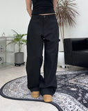 Clown Patch Cotton Wide Work Pants