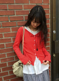 Ahiton Punching Round Neck Cardigan