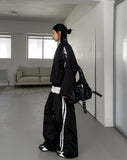Tudi diagonal track nylon training pants