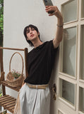 Uke Shoulder Henley Neck Muscle Fit Half Knit