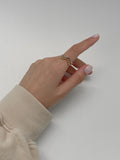 [set] Wave two-tone layered ring