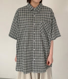 [unisex] Zindi Check Over Short Sleeve Shirt