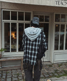 Kitsch hooded balloon check shirt