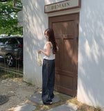 Purity Feminine Ribbon Sleeveless Blouse Vacation Look