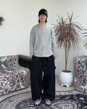 Tove Waffle Henley Neck Long Sleeve
