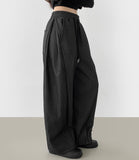 Balloon Two-Way Raw Side Folding Pin Tuck Banding Mega Denim Pants