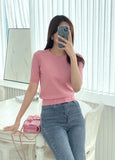 Today Round Basic Short Sleeve Knit