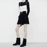 Kehi unbalanced mini skirt