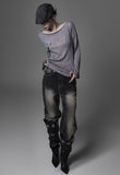 Big eyelet long boots heel