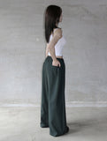 [mnem] Easy Stripe Wide Pants