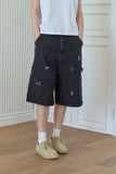 Mushroom Stitch Bermuda Denim Pants