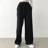 Blanket warm brushed lining long wide training pants