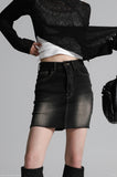 Stitch Brush Denim Skirt