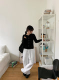 Missent Ribbed Button Round Knit Cardigan