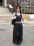 [MADE/Non-Fade] Front two-button stitch wide raw denim pants