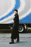 punching chain short sleeves blouson
