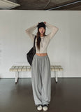 Fire embroidered string training pants