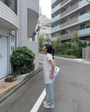 Fuwa Wash Denim Wide Pants