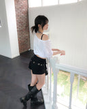 Stars Lettering Unbalance Short Sleeve